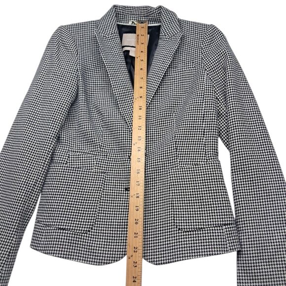 Banana Republic Blazer Jacket Women's 2 Black White Houndstooth Preppy Old Money - Picture 12 of 12